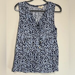 Michael Kors L tank sleeveless blue pebble print. (G)